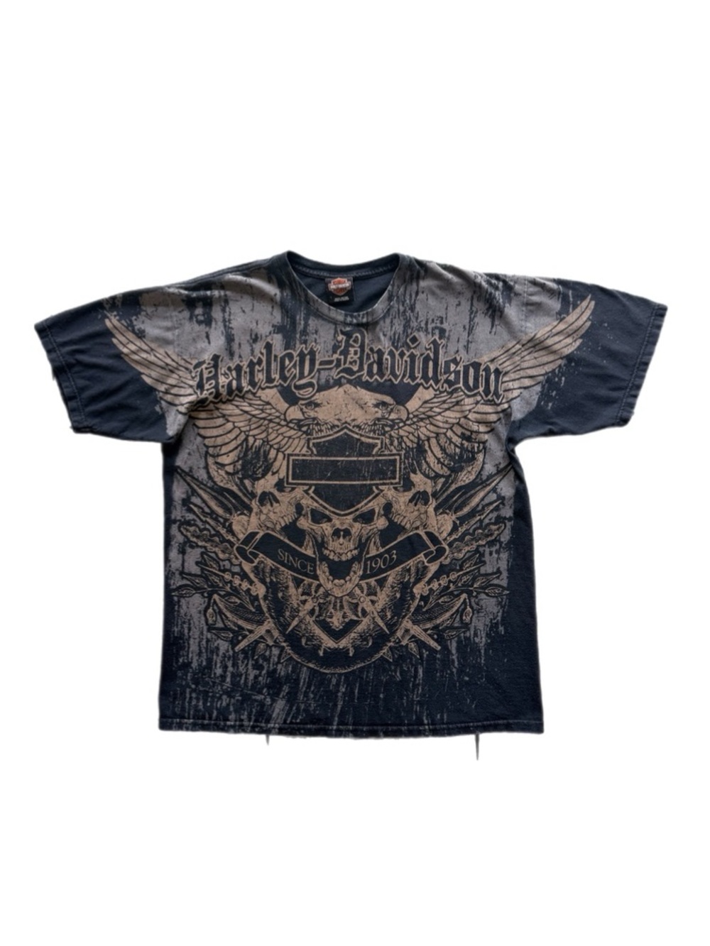Harley-Davidson Eagle Jamaica Black Graphic T-Shirt